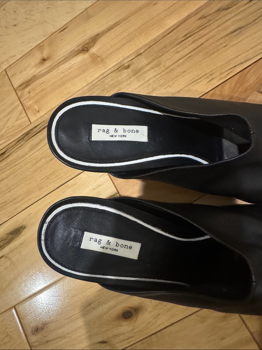 Rag & Bone Brea Leather Mule Heel In Black 38.5 - Picture 5 of 7